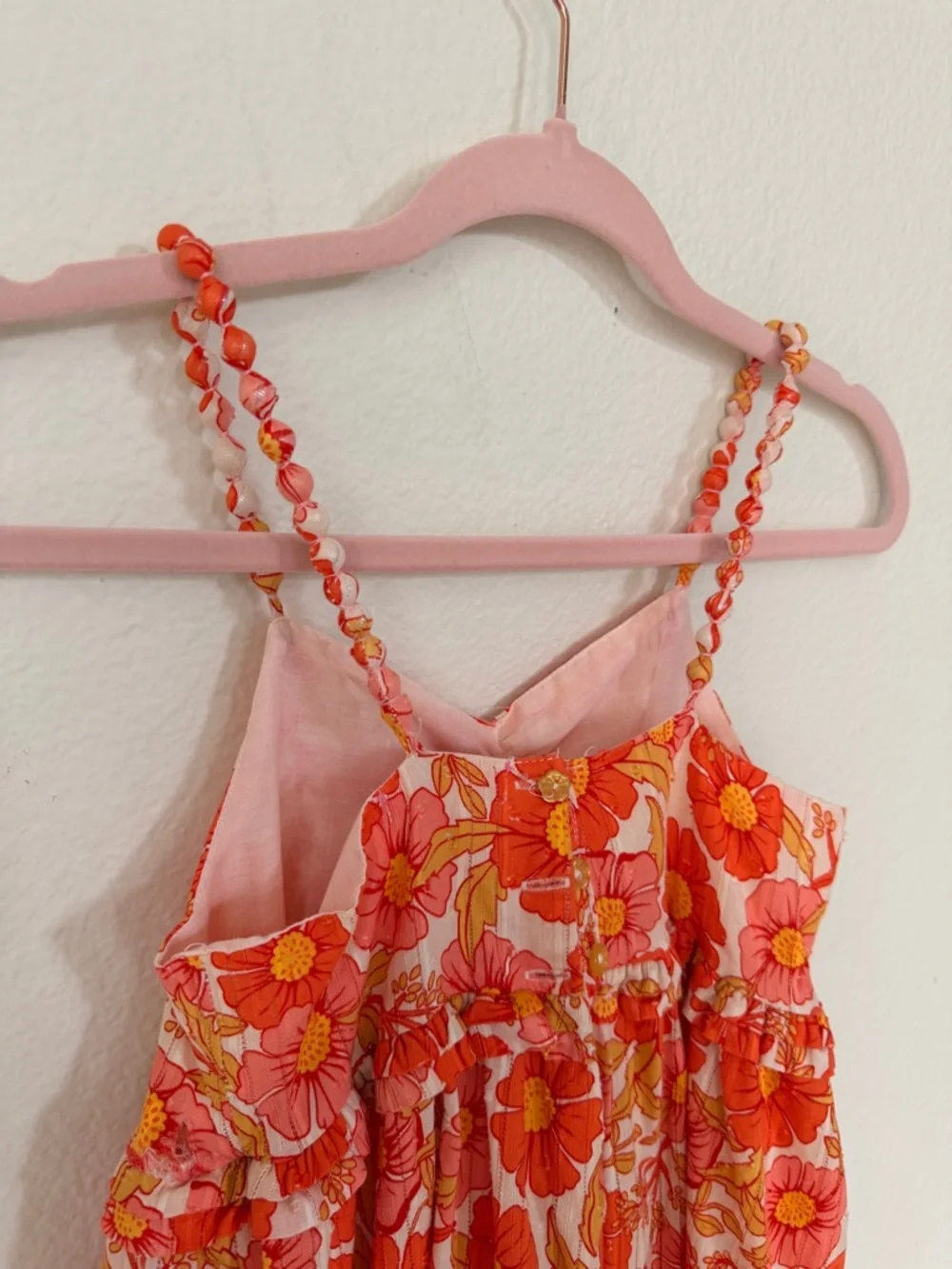 Isaac‎ Mizrahi Girls Floral Dress Size 10 Orange Pink Summer Spring Sundress